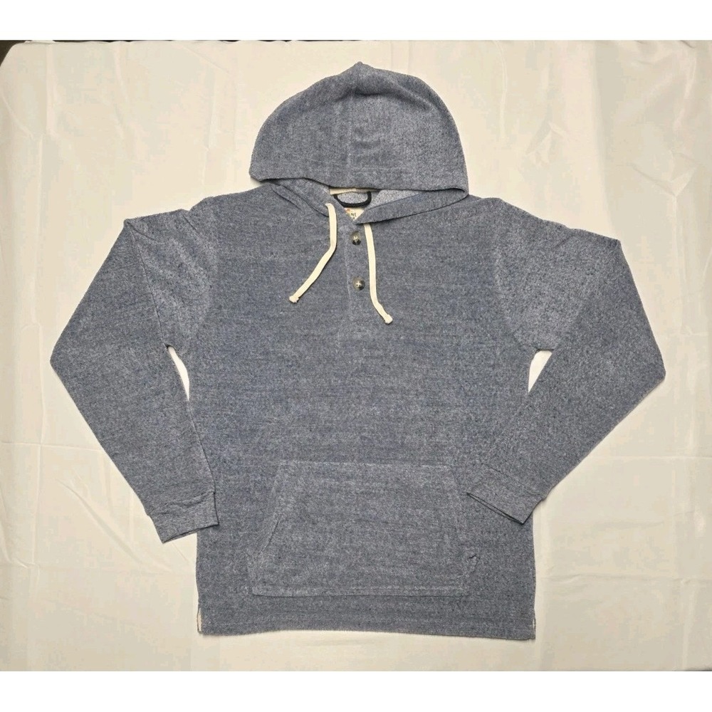 Marine Layer Terry Montecito Beach Hoodie Mens Size Small Blue Coastal Boat